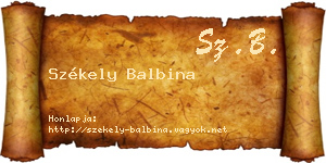 Székely Balbina névjegykártya